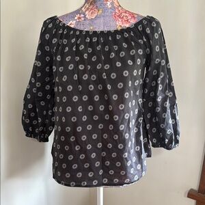 Maeve Black Sunburst Pattern Blouse